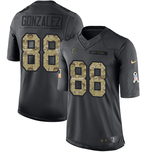 Nike Falcons #88 Tony Gonzalez Black Men's Stitched NFL Limited 2016 Salute To Service Jersey - Click Image to Close